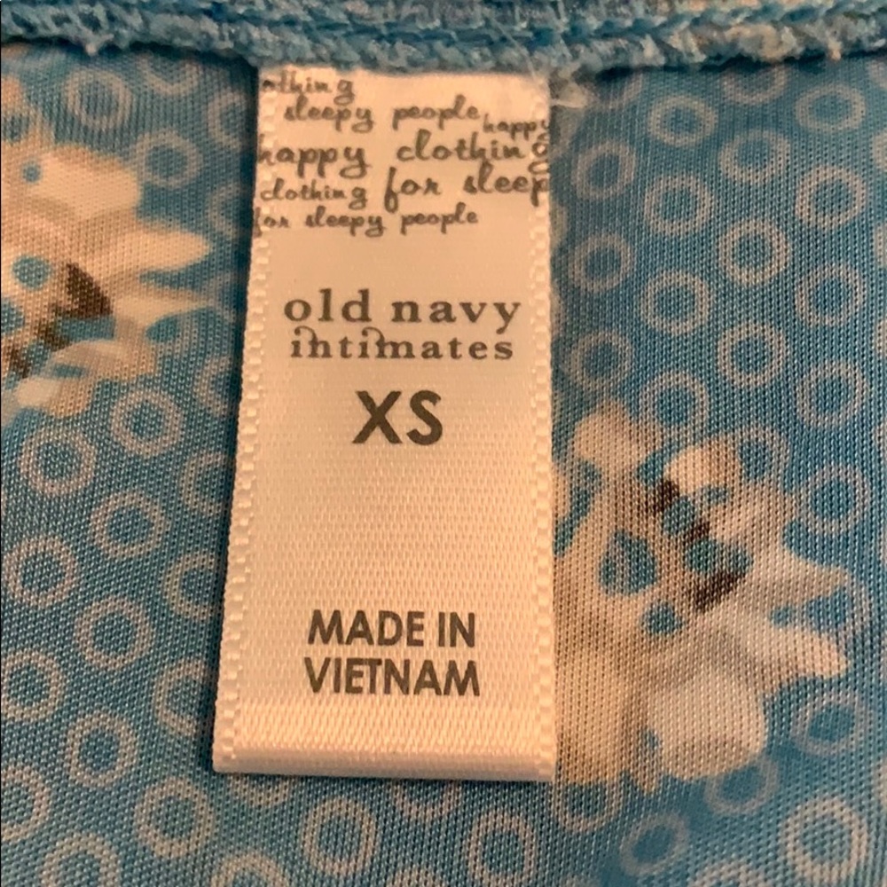 Old Navy intimates light blue satin floral lace trim nightgown size XS - Picture 2 of 6